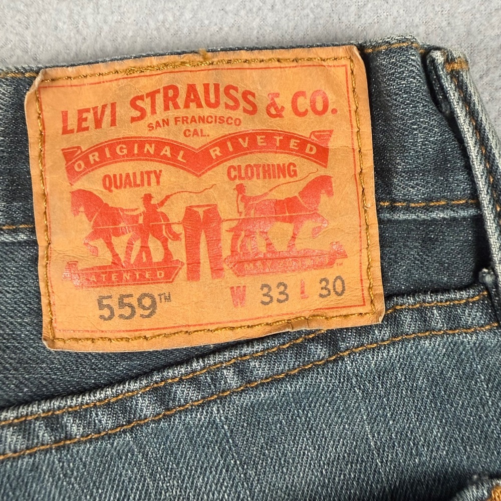 Levis 559 Relaxed Straight Jeans Mens 33x30 Medium Wash Blue Denim